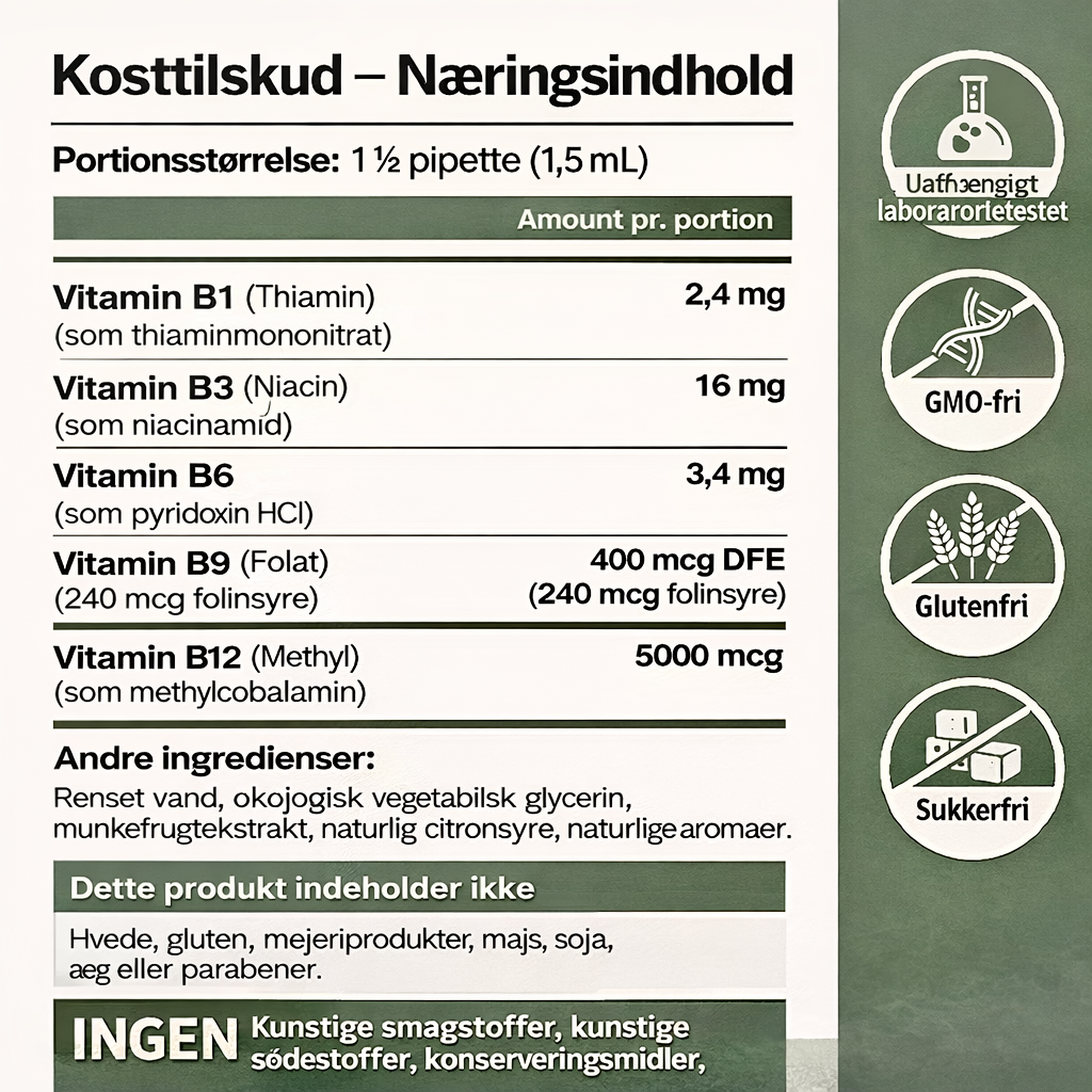 RillaMark™ 5-i-1 Vitamin B Komplex – Daglig Energi & Velvære