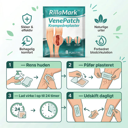 RillaMark™ VenePatch – Plastre til støtte af blodcirkulation og lettere ben