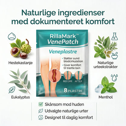 RillaMark™ VenePatch – Plastre til støtte af blodcirkulation og lettere ben